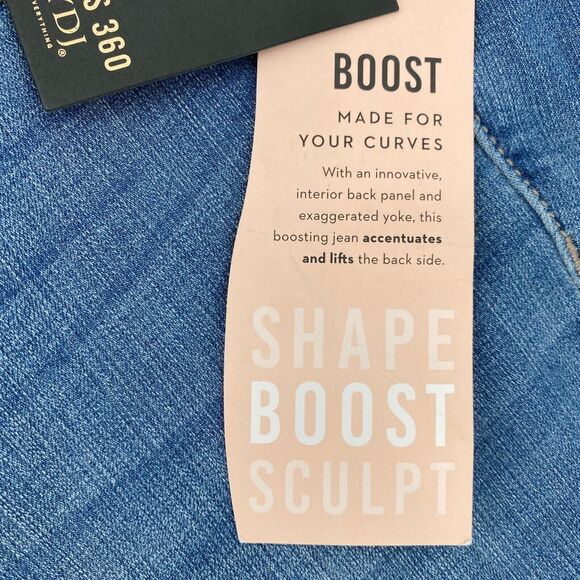 NYD Boost Skinny Crop Frayed Hem Shaping Jeans Womens Plus Size 28 - Picture 4 of 7